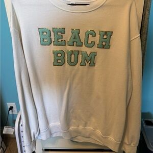 Jerzees White Sweatshirt with Blue Text